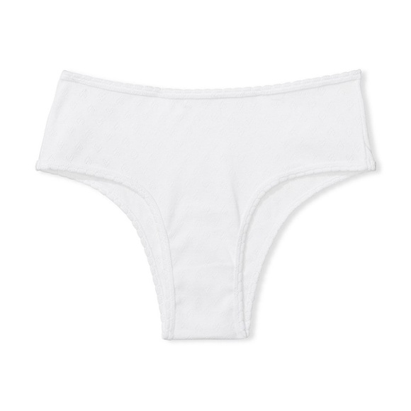 Pink Victoria’s Secret Heart Pointelle Cheekster Panty-Optic White-XL- NWT - Picture 1 of 3